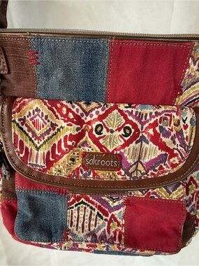 Sakroots Multicolor Red Patchwork Crossbody Bag